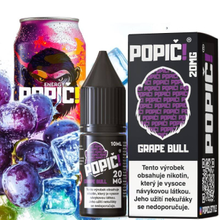 E-LIQUID POPIČ! SALT - GRAPE BULL (HROZNOVÝ ENERGY DRINK) 20MG 10 ml