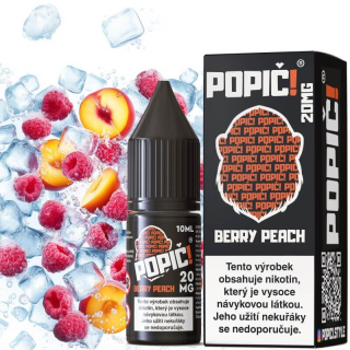 E-LIQUID POPIČ! SALT - BERRY PEACH (LESNÍ PLODY A BROSKEV) 20MG 10 ml