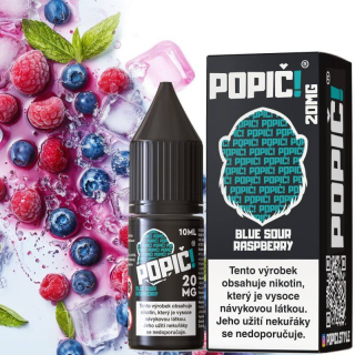 E-LIQUID POPIČ! SALT - BLUE SOUR RASPBERRY (BORŮVKA A MALINA) 20MG 10 ml