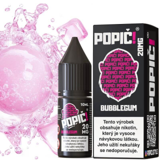 E-LIQUID POPIČ! SALT - BUBBLEGUM (OSVĚŽUJÍCÍ SLADKÁ ŽVÝKAČKA) 20MG 10 ml
